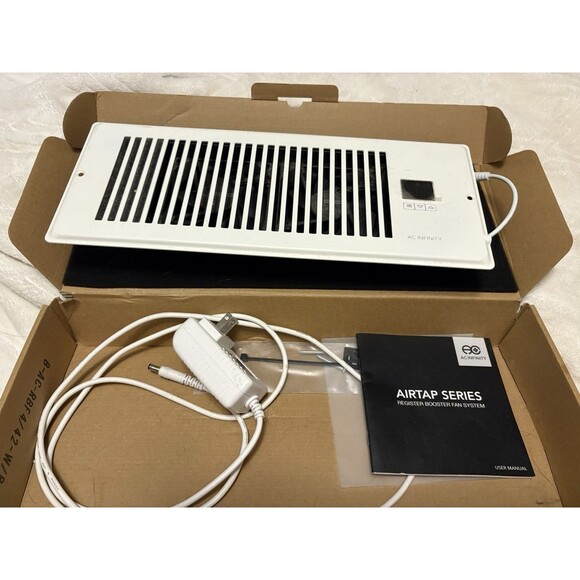 AC Infinity AIRTAP T4 White, Register Booster Fan for 4” x 12” Register Holes - Picture 5 of 9